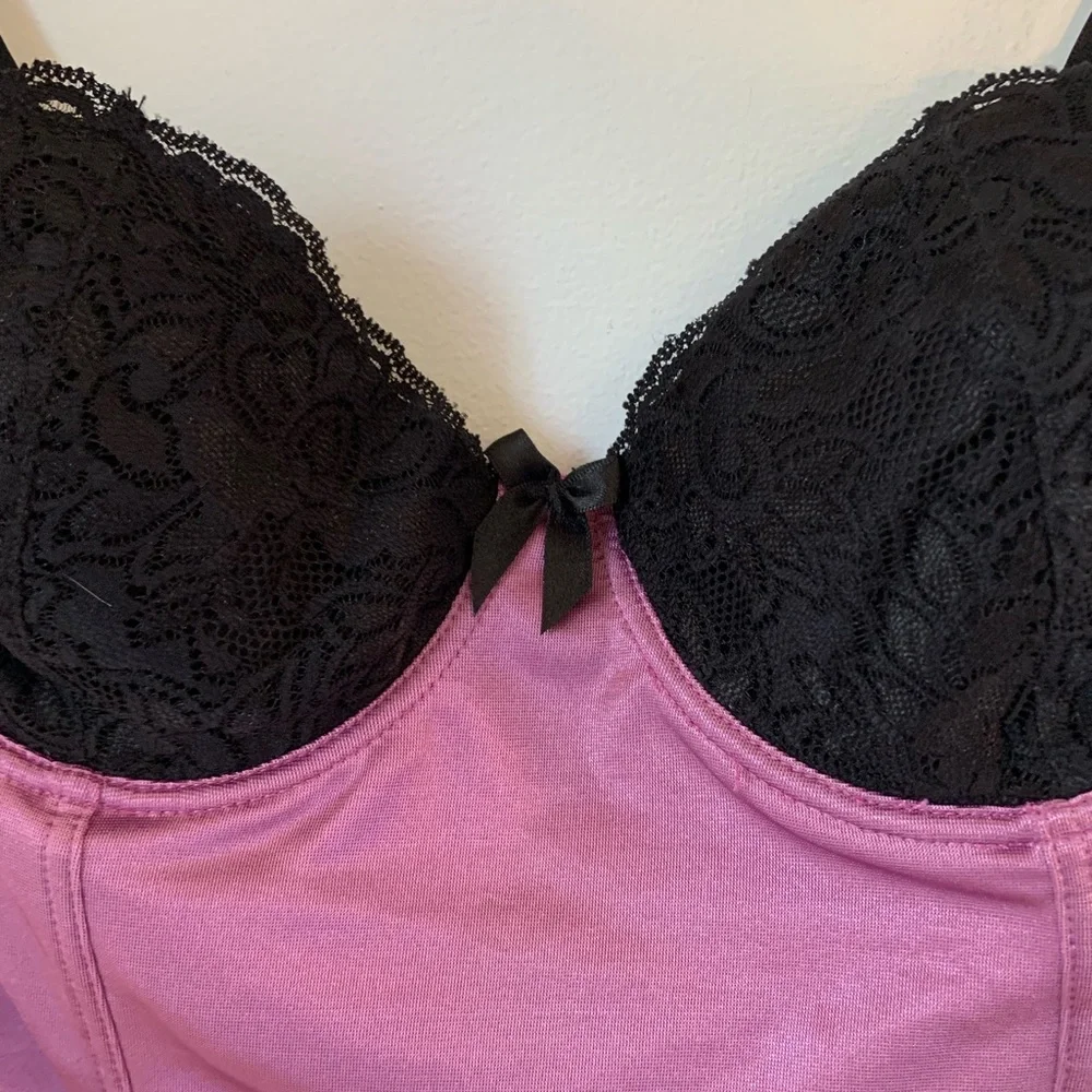 Carrie Amber Purple Long Lace Cami Bustier Top 38B